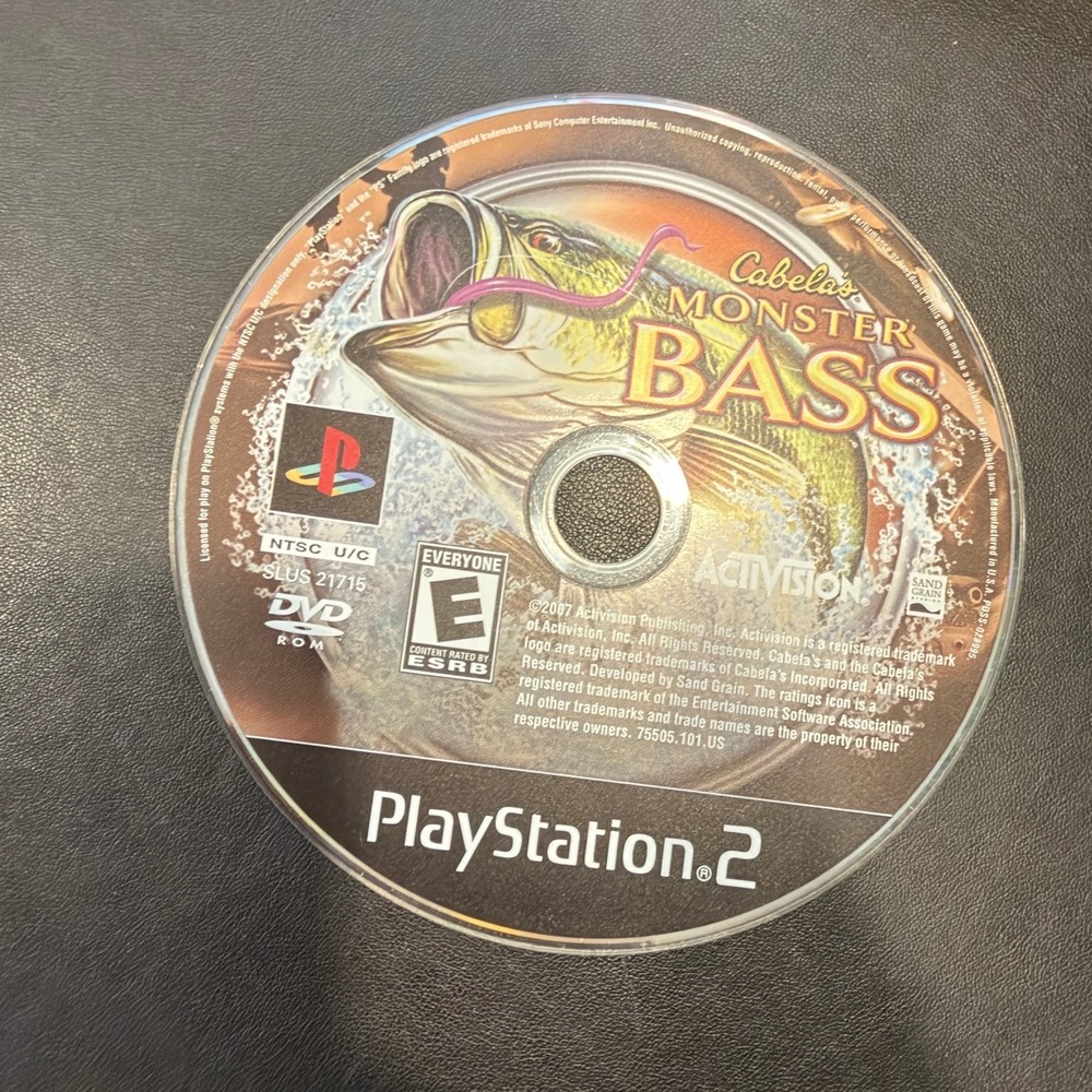 Cabela's Monster Bass Sony PlayStation 2 PS2 Fishing Sports Game SLUS 21715